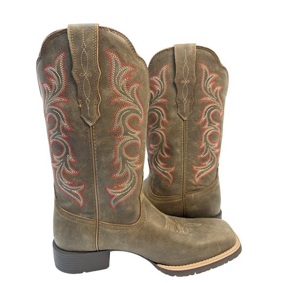 ARIAT Western Boots Hybrid Rancher Stretchfit Women's 10B Leather Square Toe - Picture 4 of 11